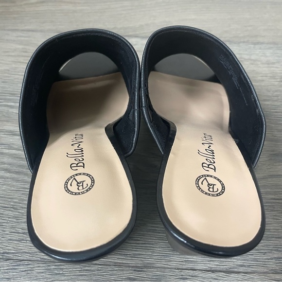 Bella Vita Kathy Open Toe Black Leather Mule Sandals Women Size 8 - Picture 12 of 17